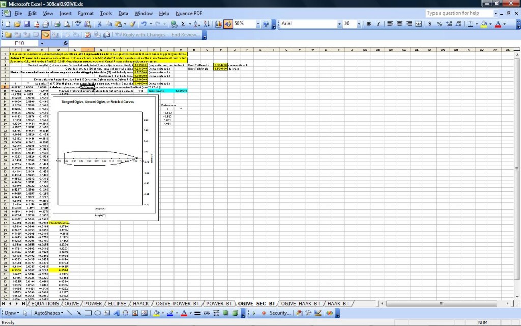 Example of a secant 338 calibre design I did using the Excel program.